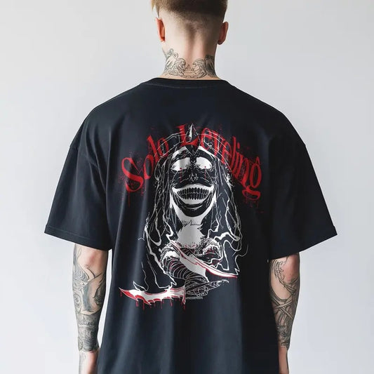 Min Seung-woo x God Statue Shirt, Solo Leveling Knight Shirt, Top Anime Sweatshirt, Manga Lover Shirt, Cotton Menswear