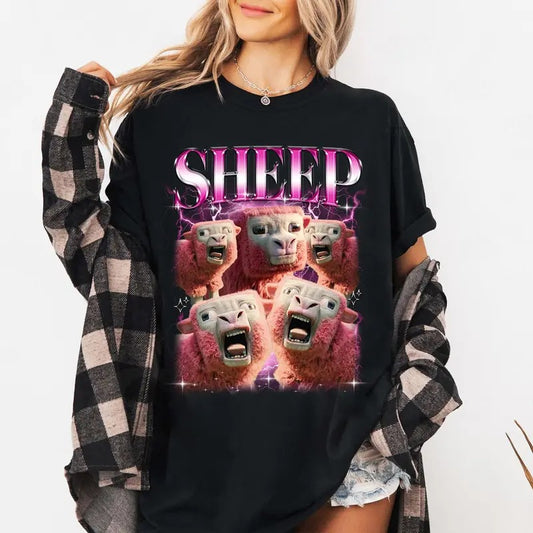 Min3c Movie T-shirt, Block World Min3c Shirt, Funny Sheep in Min3c Movie, Custom Gift for Videogames Fans Streetwear Stylish