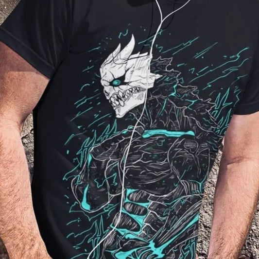 Mina Shiro Kaij Manga Best Anime Graphic Tee Black Shirt Kaiju No. 8 T-shirt G 66 vintage anime clothes