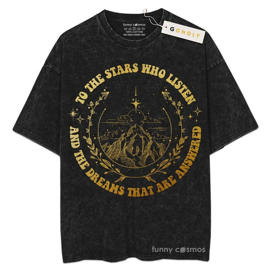 [ Mineral Wash ] Acotar Velaris Tshirt For Fans Lover Book, Bookish, Graphic Washed Style Shirt