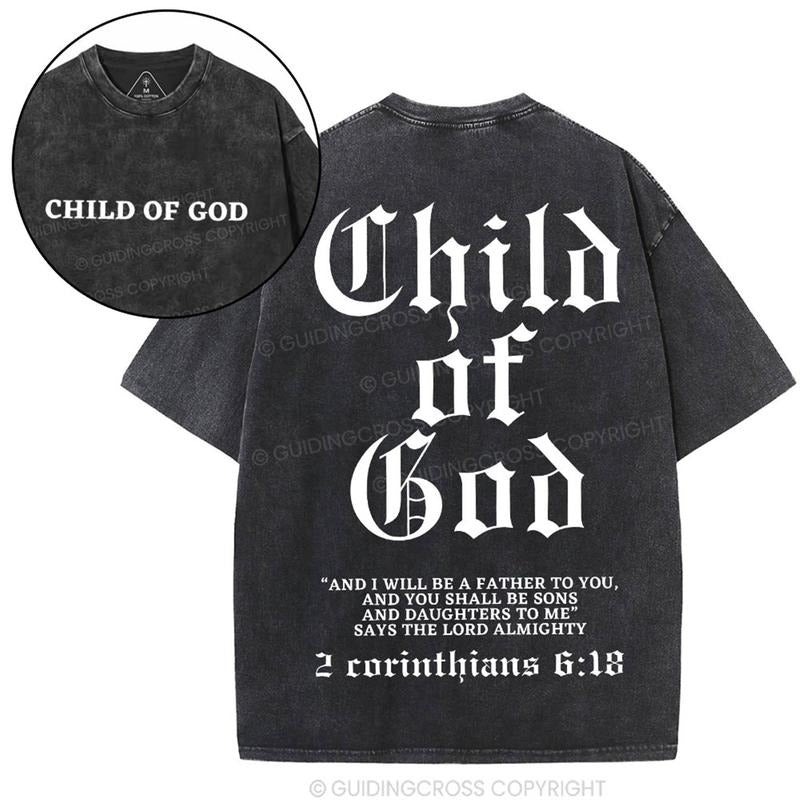 [ Mineral Wash ] Child Of God Christian Washed TShirt Jesus Graphic Washed Style Shirt
