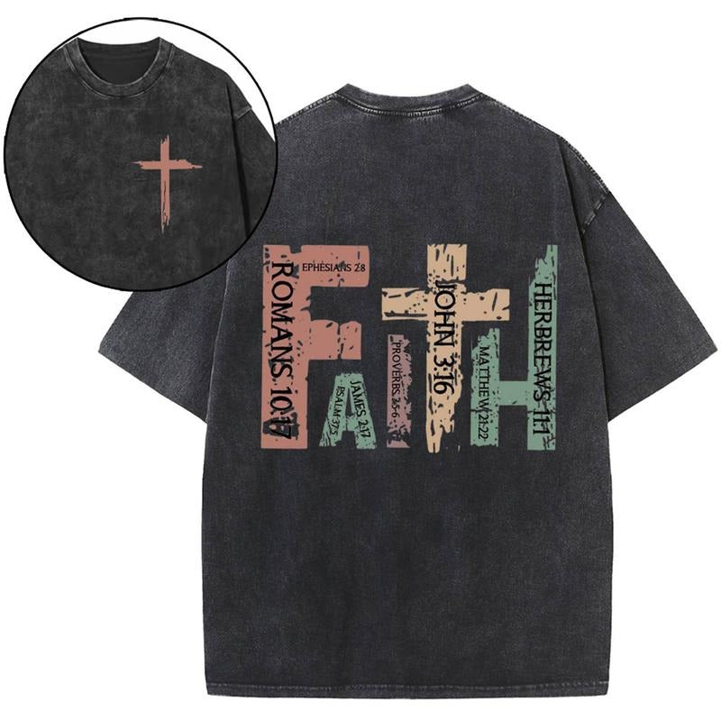 [ Mineral Wash ] Faith Christian Washed Shirt Jesus Graphic Washed Style Shirt Hoodie, Sweatshirt | DripVista.com