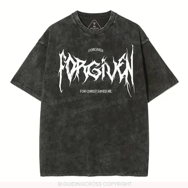 [ Mineral Wash ] Forgiven Christian Washed Shirt Jesus Graphic Washed Style Shirt Hoodie, Sweatshirt | DripVista.com