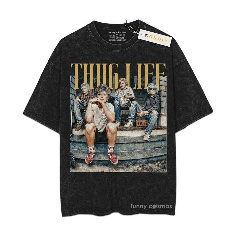 [ Mineral Wash ] Goldern Girl Thug Life Graphic Washed Style Shirt Mother Day, Mom Vibes Hoodie, Sweatshirt | DripVista.com