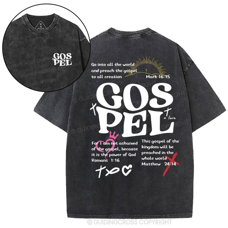 [ Mineral Wash ] Gospel Christian Washed Shirt Jesus Graphic Washed Style Shirt
