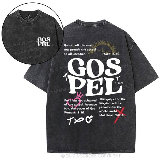 [ Mineral Wash ] Gospel Christian Washed Shirt Jesus Graphic Washed Style Shirt