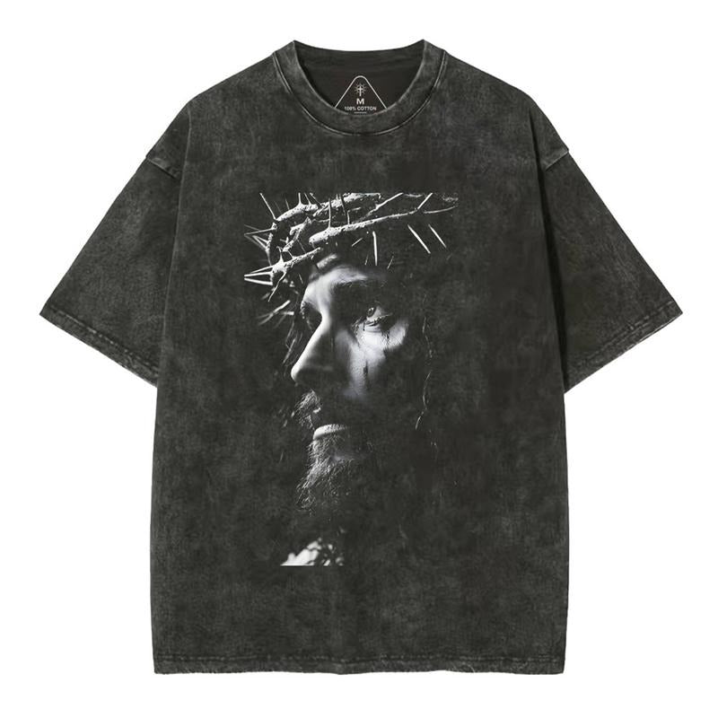 [ Mineral Wash ] Jesus Christ Christian Washed TShirt Jesus Graphic Washed Style TShirt Hoodie, Sweatshirt | DripVista.com