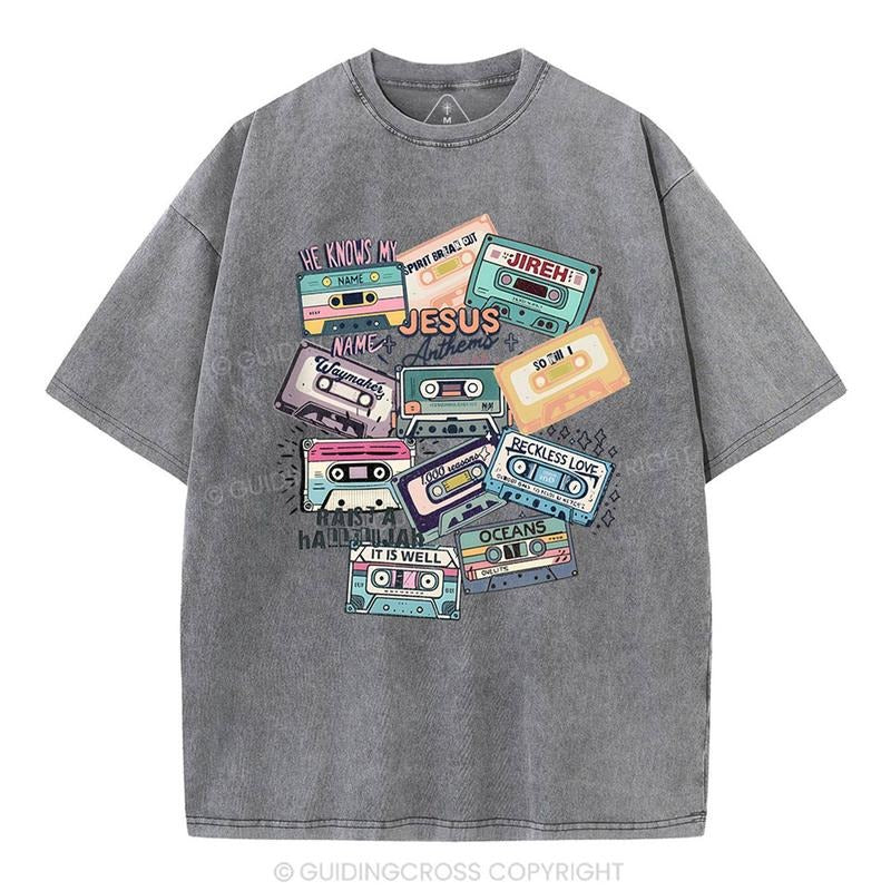 [ Mineral Wash ] Jesus Songs Christian Washed Shirt Jesus Graphic Washed Style Shirt Hoodie, Sweatshirt | DripVista.com
