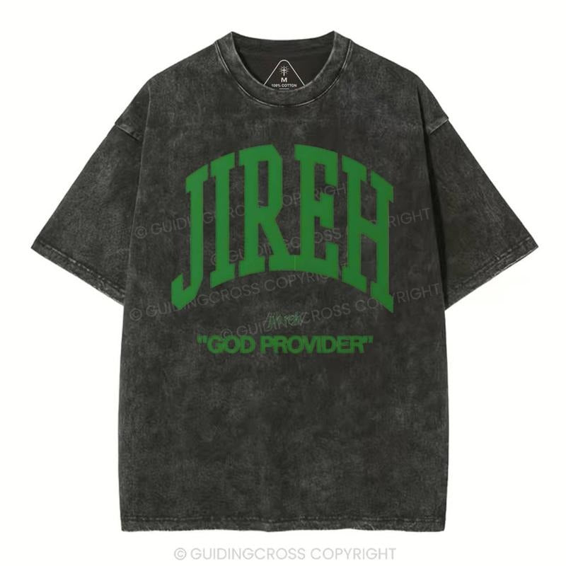 [ Mineral Wash ] Jireh Christian Washed TShirt Jesus Graphic Washed Style Shirt