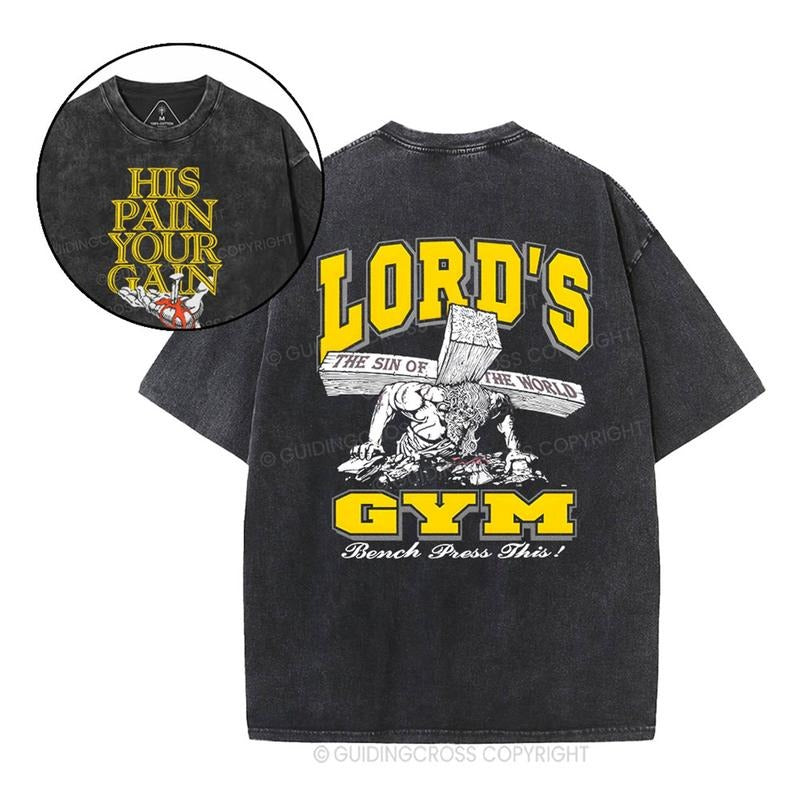[ Mineral Wash ] Lords Gym Christian Washed TShirt Jesus Graphic Washed Style Shirt Hoodie, Sweatshirt | DripVista.com