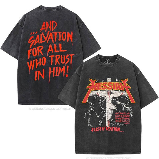 [ Mineral Wash ] Messiah Christian Washed TShirt Jesus Graphic Washed Style Shirt
