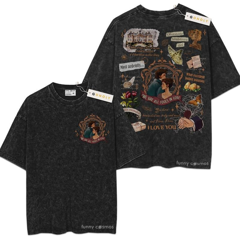 [ Mineral Wash ] Pride And Prejudice Quotes For Fans Lover Book, Bookish, Graphic Washed Style Shirt