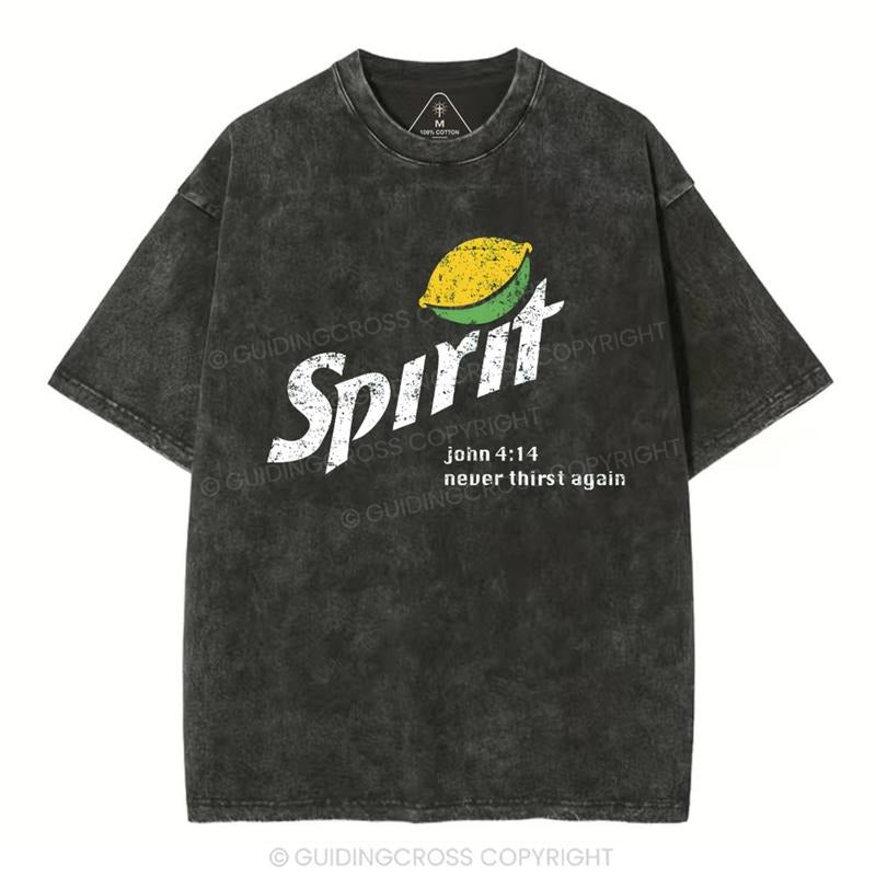 [ Mineral Wash ] Spirit Christian Washed TShrit Jesus Graphic Washed Style Shirt Jesus Graphic Washed Style Shirt