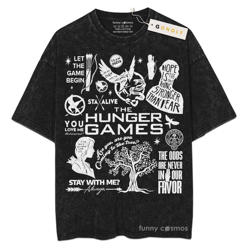 [ Mineral Wash ] The Hunger Games For Fans Lover Book, Bookish, Graphic Washed Style Shirt Hoodie, Sweatshirt | DripVista.com
