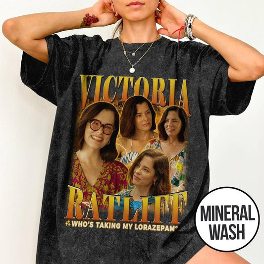 [ Mineral Wash ] The White Lotus Movie TShirt Parkey Posey Lorazepam Victoria, Bootleg Rap Style Graphic Washed Shirt