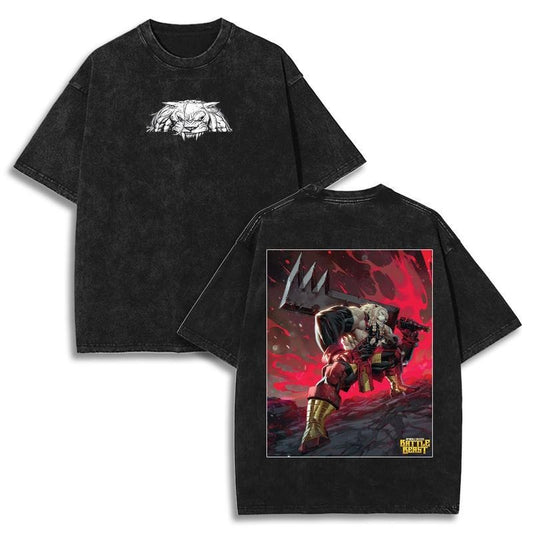 [ Mineral Wash ] Thokk Battle Beast Invincible Universe Washed Shirt 100% Cotton High Quality Soft TeeShirt Mens Cartoon Graphic Tshirt Streetwear Tees