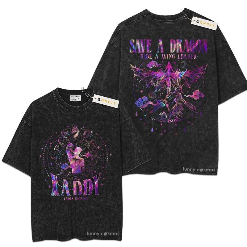 [ Mineral Wash ] Xaden Riorson Xaden Fourth Wing Fan Book, Bookish Graphic Washed Style Shirt