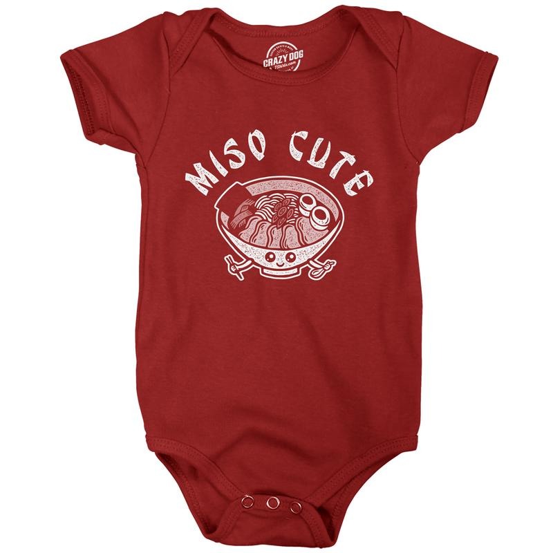 Miso Cute Baby Bodysuit Funny Hilarious Gift Shower Graphic Jumper for Infants Funny Baby Onesies Food Onesie for Baby...