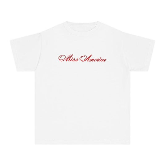 Miss America Baby Tee, Coquette Americana Top, Trendy Y2k Shirt, Cool Retro Graphic, 90s Fashion, Cute Babytee Y2K Cotton