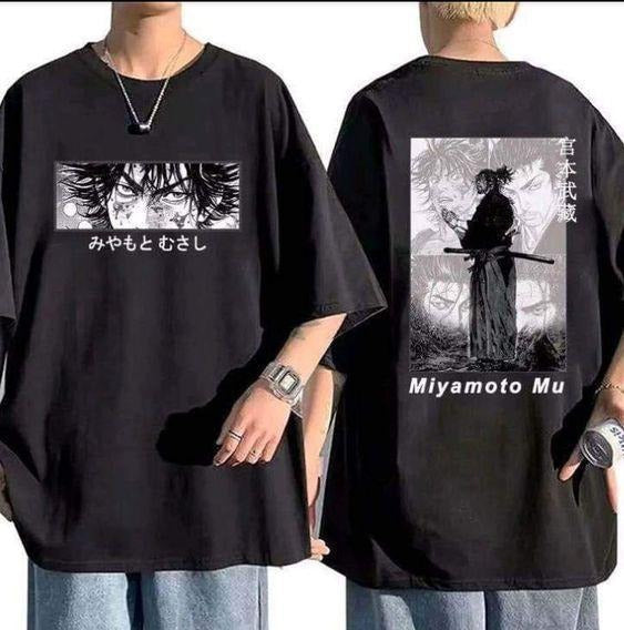 Miyamoto 2 sides shirt, Vagabond Manga Shirt, Musashi Miyamoto, Japanese Streetwear Unisex Vagabond Manga T-Shirt...