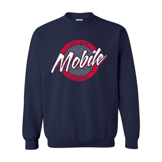 Mobile, Alabama Circle Crewneck Sweatshirt, Vintage Graphic Sweatshirt, Vintage Crewnecks Sweatshirt