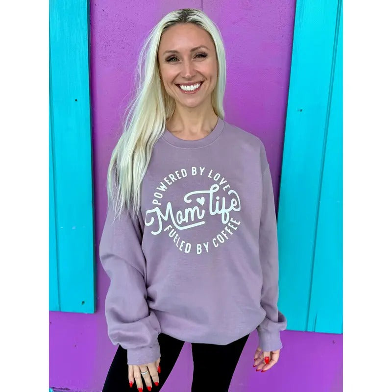 Mom Life Dusty Violet Sweatshirt T-Shirts, Hoodie | DripVista.com