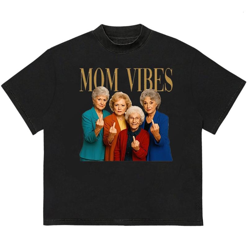Mom Vibes T-Shirt Graphic Design Cotton HipHop Style Unisex Graphic Design Hoodie, Sweatshirt | DripVista.com
