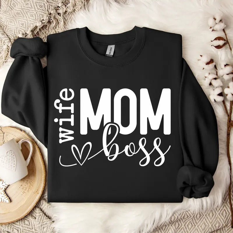 Mom Wife Boss Shirt, Mom Shirt, Mom Vibes Shirt, Mom life Shirt, Blessed Mama Shirt, Mother's Day Shirt, Mom Mode Shirt,...