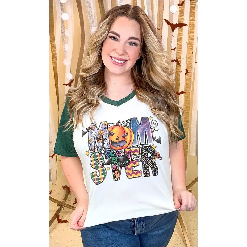 Momster Halloween Graphic V Neck Shirt Hoodie, Sweatshirt | DripVista.com