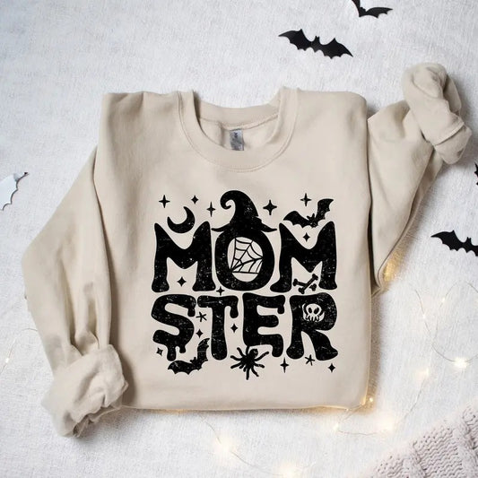 Momster Sweatshirt, Halloween Mom Sweatshirt, Funny Halloween Pumpkin Shirt, Fall Halloween Sweatshirt