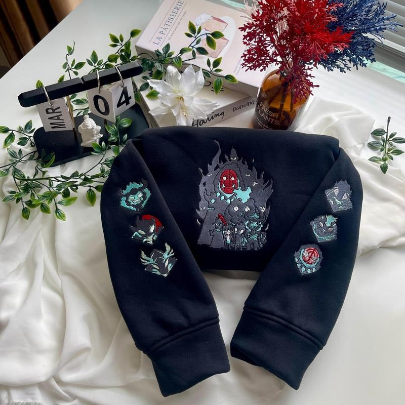 Monarch of Shadows Embroidered Anime Sweatshirt, Double Dungeon Shirt, Gifts for Anime Lovers Hoodie | DripVista.com