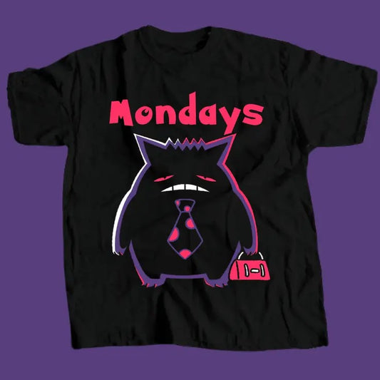 Mondays Vintage Graphic Tees, Even Gengar hates Mondays T-Shirt, Pokemon Shirts, Vacation Outfits, Unisex Anime Manga Shirt Top Menswear Streetwear