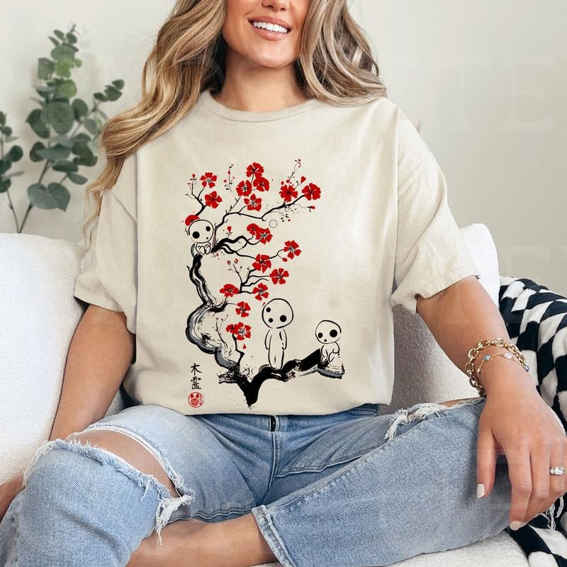 Mononoke Hime Ghibli Tshirt Crewneck Hoodie Comfort Cotton Sweatshirt | DripVista.com