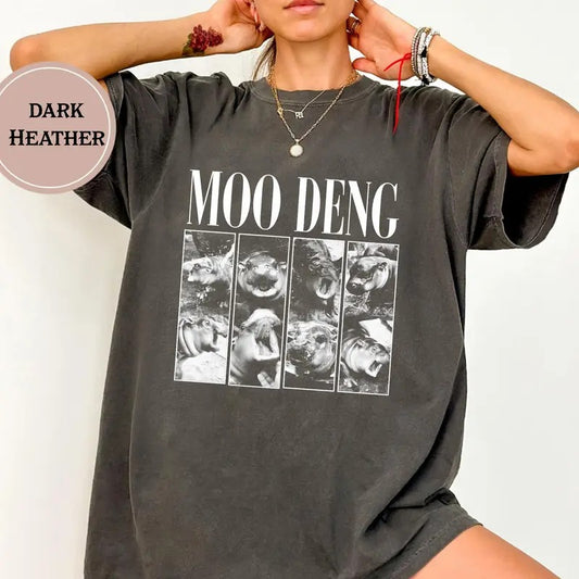 Moo Deng Shirt, Vintage Moo Deng Bootleg Rap Tee, I Love Moo Deng, Hippo Lover Shirt, Cute Baby Hippo
