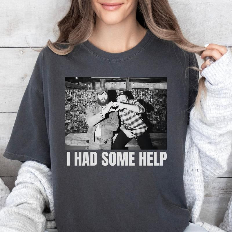 Morgan Wallen Post Malone Photo T-Shirt, I Had Some Help, Wallen Malone Concert Tee, Country Pop Music Fan Gift, Country Posty, Gift for Her