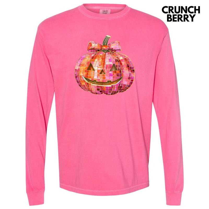Mosaic Pink Jack O Lantern Long Sleeve Comfort Colors T-Shirt 'NLB' Hoodie, Sweatshirt | DripVista.com