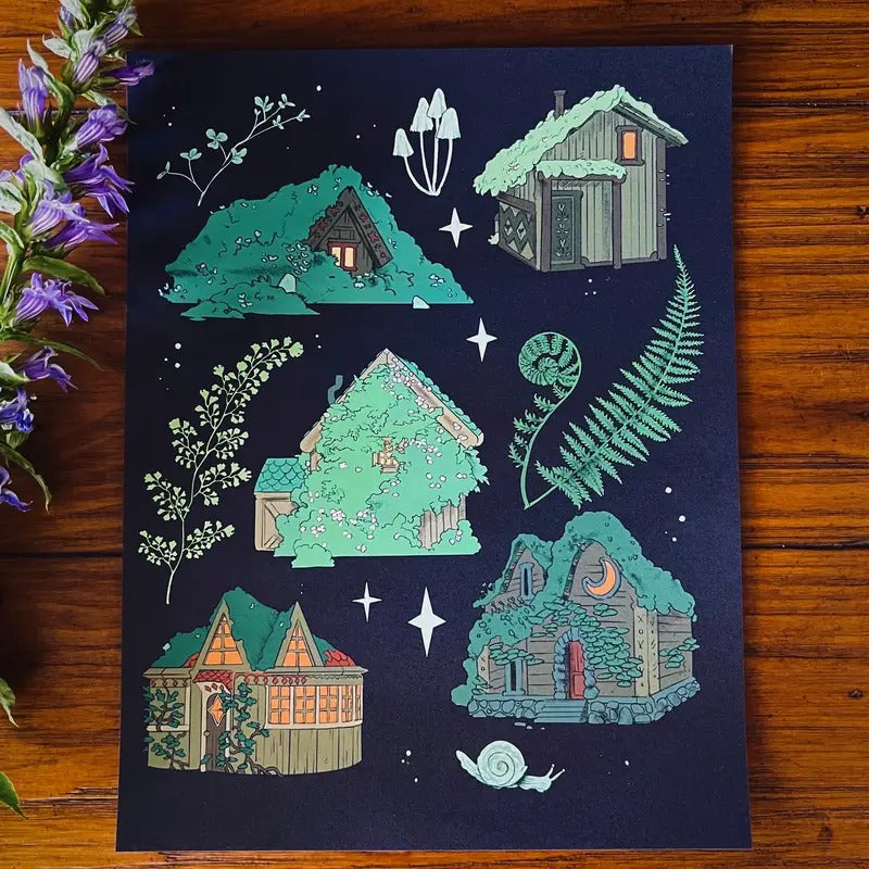 Mossy Houses 8.5x11 art print T-Shirts, Hoodie, Sweatshirt | DripVista.com