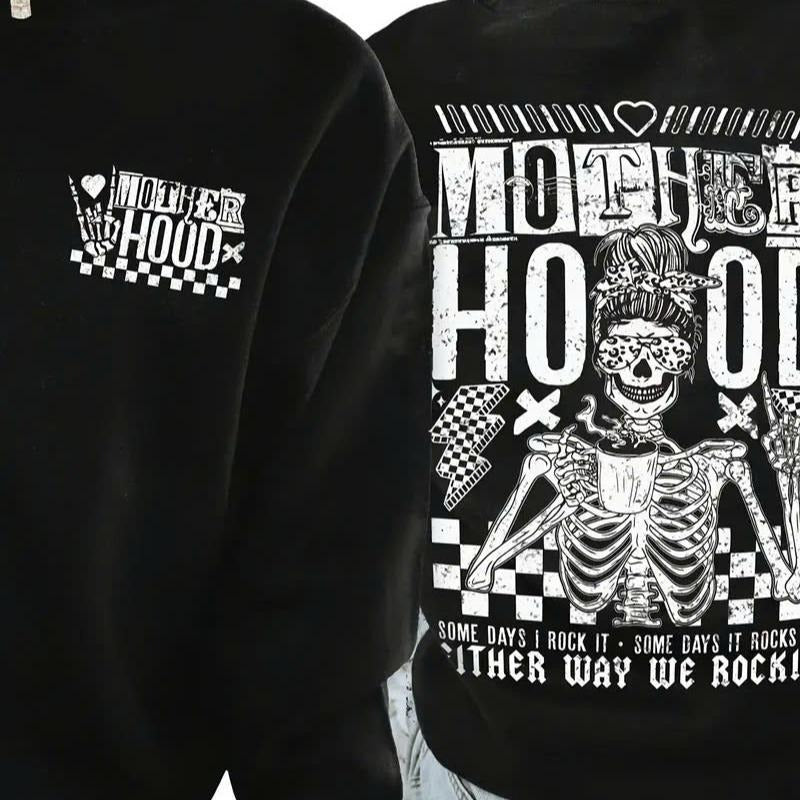 Motherhood Graphic Sweatshirt Cotton Fabric