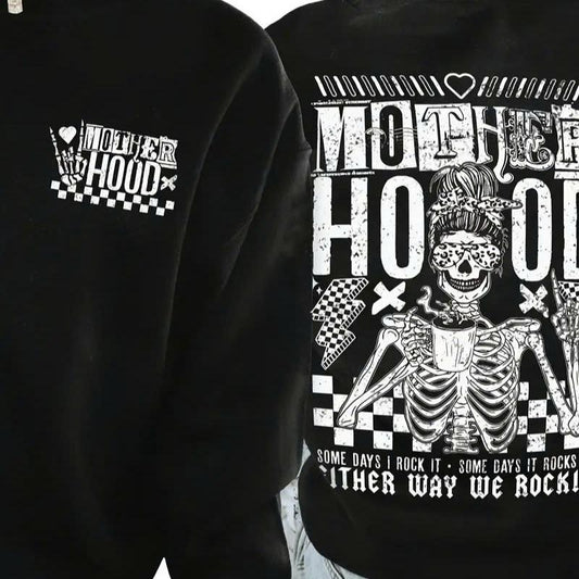 Motherhood Graphic Sweatshirt Cotton Fabric