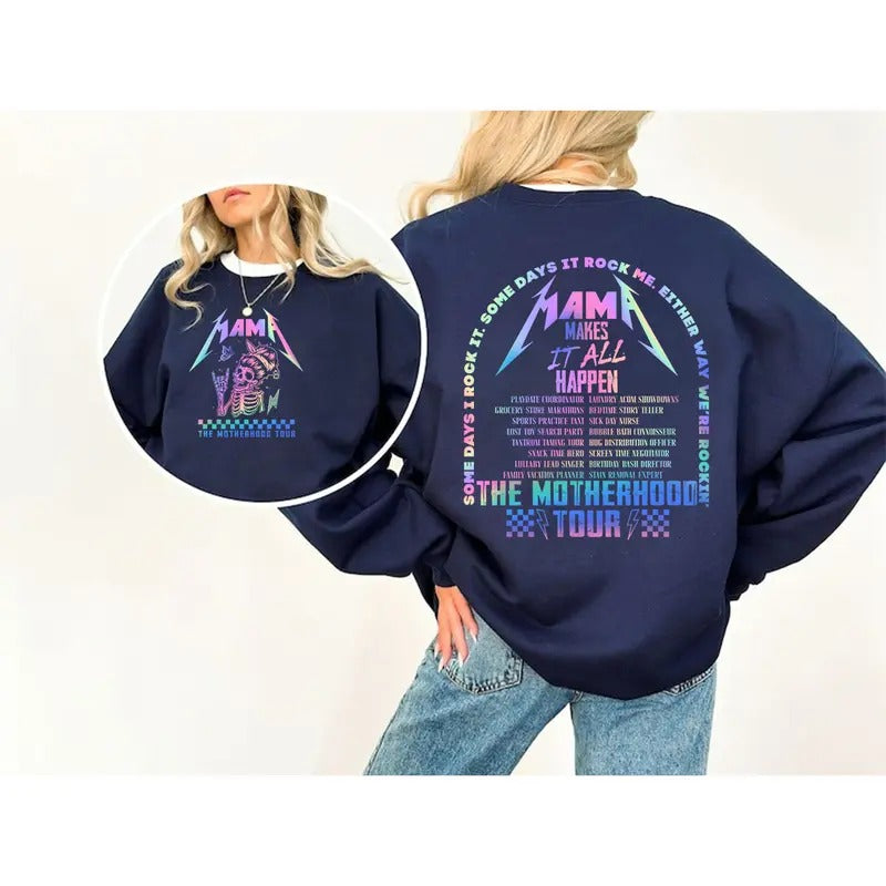 Motherhood Shirt And Sweatshirt, Some Days I Rock It Shirt, Mama lighting bold  Shirt, Mama Funny Tour  Shirt, Mother's Day Funny Shirt, Mama Skeleton  Shirt