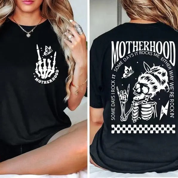 Motherhood Sometimes I Rock It Sometimes It Rocks Me Shirt, Mama Shirt, Mom Shirt Hoodie, Sweatshirt | DripVista.com