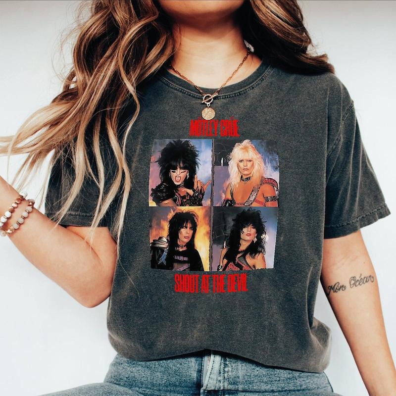 Motley Crue - Shout At The Devil Mock Tshirt. Hoodie, Sweatshirt | DripVista.com