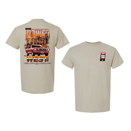 MotorTrend Hot Rod Power Tour West Event 3 T-Shirt - Classic Trucks Cotton Short Sleeve Crewneck Casual Graphic Top for Fans Menswear Dress Jeans
