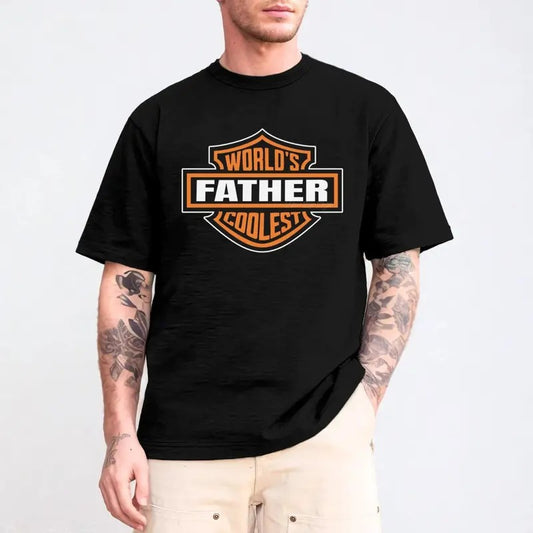 Motorcycle Dad Shirt, Funny World's Coolest Father Gift for Father's Day Cool Dad Birthday Gift