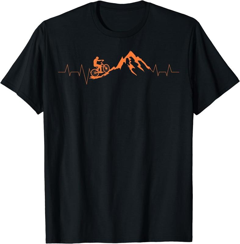 Mountain Bike Heartbeat Shirt | Cute Bike Heartbeat Tee Gift T-Shirt | Unisex Cotton Tee Gift, Crewneck, Short Sleeve...