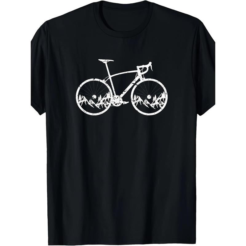 Mountain Bike T-shirt Short Sleeve, Crew Neck T-shirt Made in USA Hoodie, Sweatshirt | DripVista.com