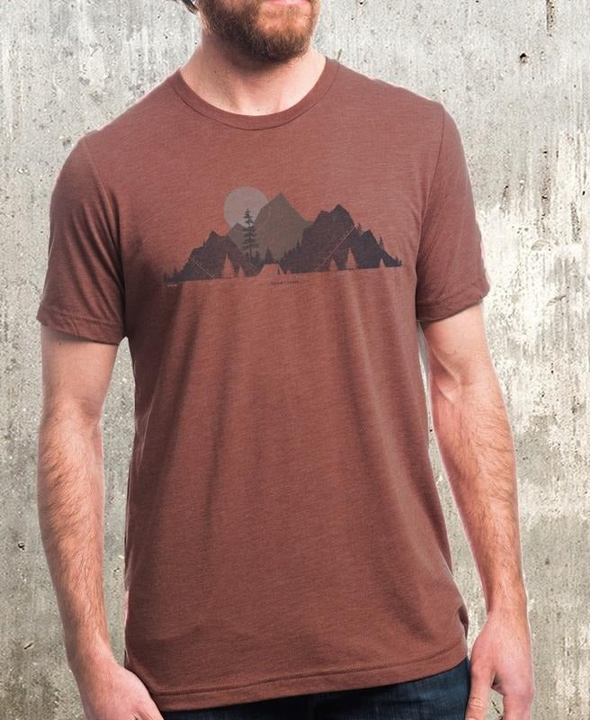 Mountain Graphic Tee - Camp & Topo Tee - Camping TShirt - Men's Mountain TShirt - Outdoors T-Shirt - Environmental Shirt