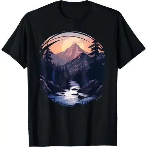 Mountain Hiking Climbing Outdoor Nature Forest Mens Graphic T-Shirt Made in USA Hoodie, Sweatshirt | DripVista.com