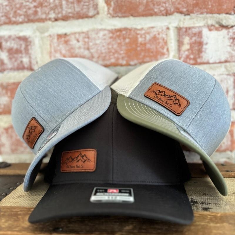Mountain range leather patch Hat, Richardson 112, trucker hat T-Shirts, Hoodie, Sweatshirt | DripVista.com