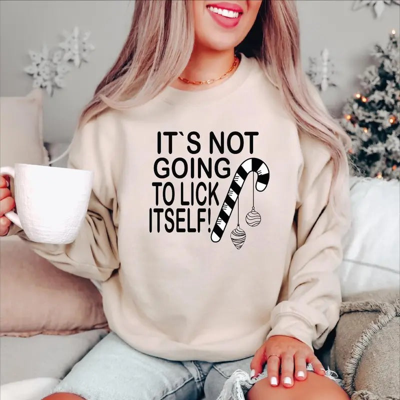 Mouthless cat'WB shield Not Going Hidden leaf ninja Lick Itself Sweatshirt, Humorous Saying Christmas Sweat, Funny...